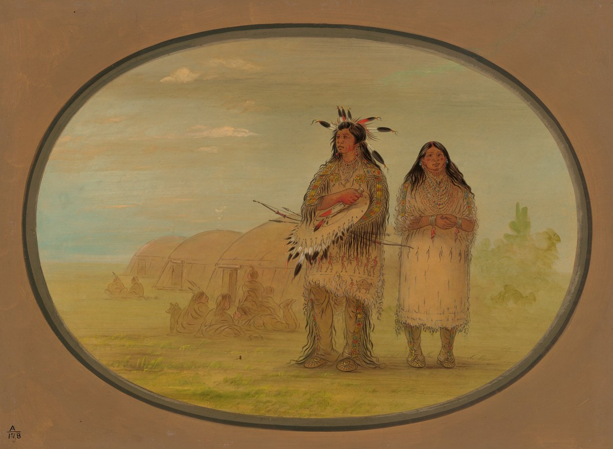 Riccarree Chief and His Wife, 1861-1869 by George Catlin
