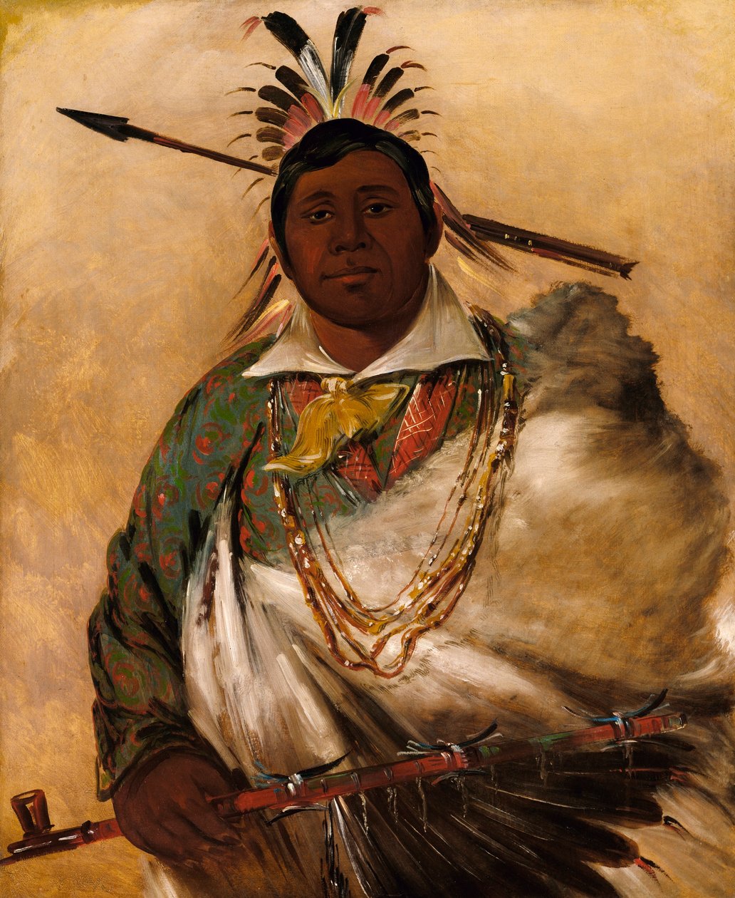 Téh-ke-néh-kee, Black Coat, a Chief by George Catlin