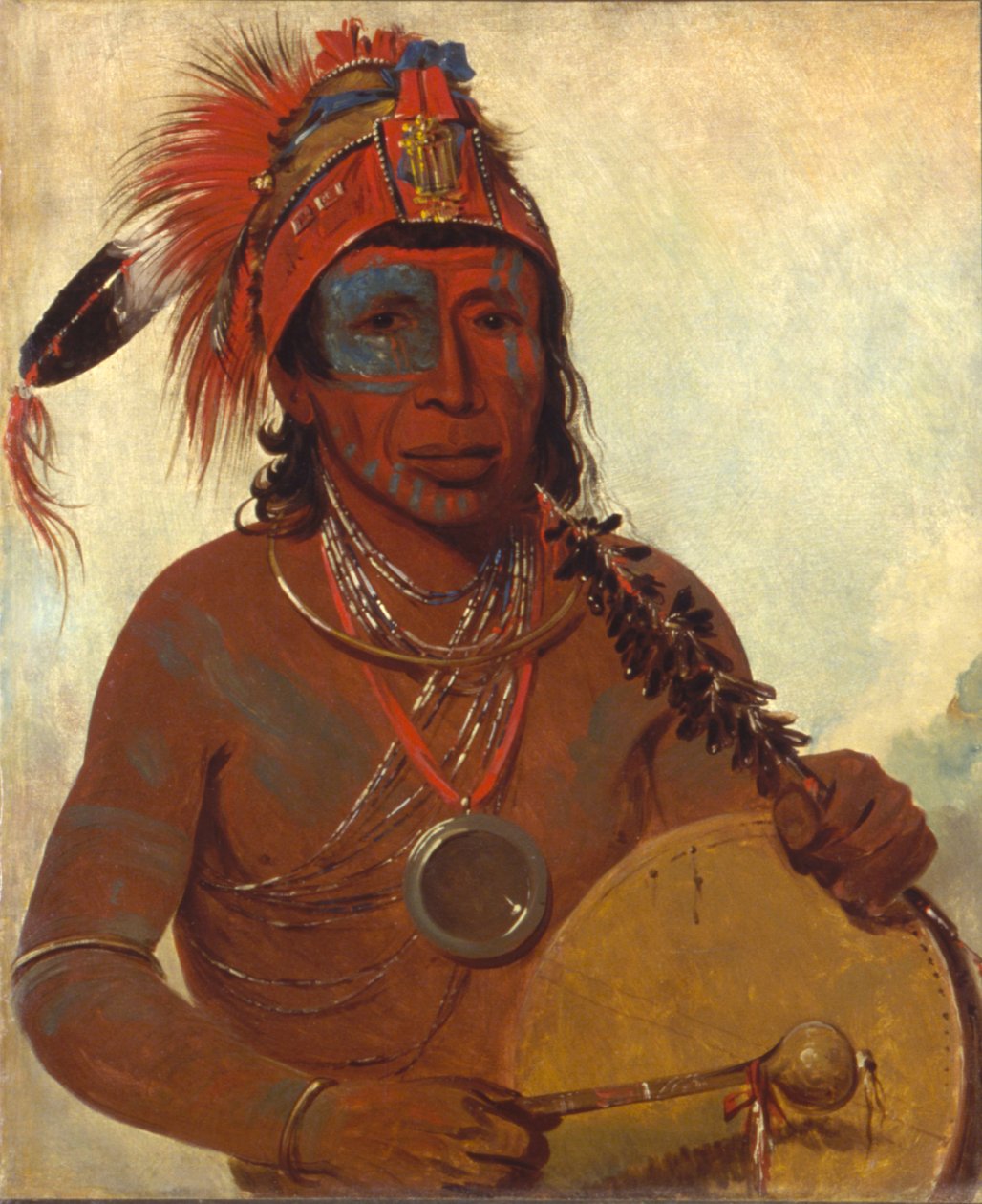 Tóh-to-wah-kónda-pee, Blue Medicine, a Medicine Man of the Ting-ta-to-ah Band by George Catlin