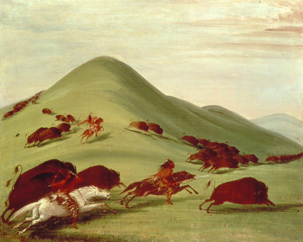 The Buffalo Hunt by George Catlin