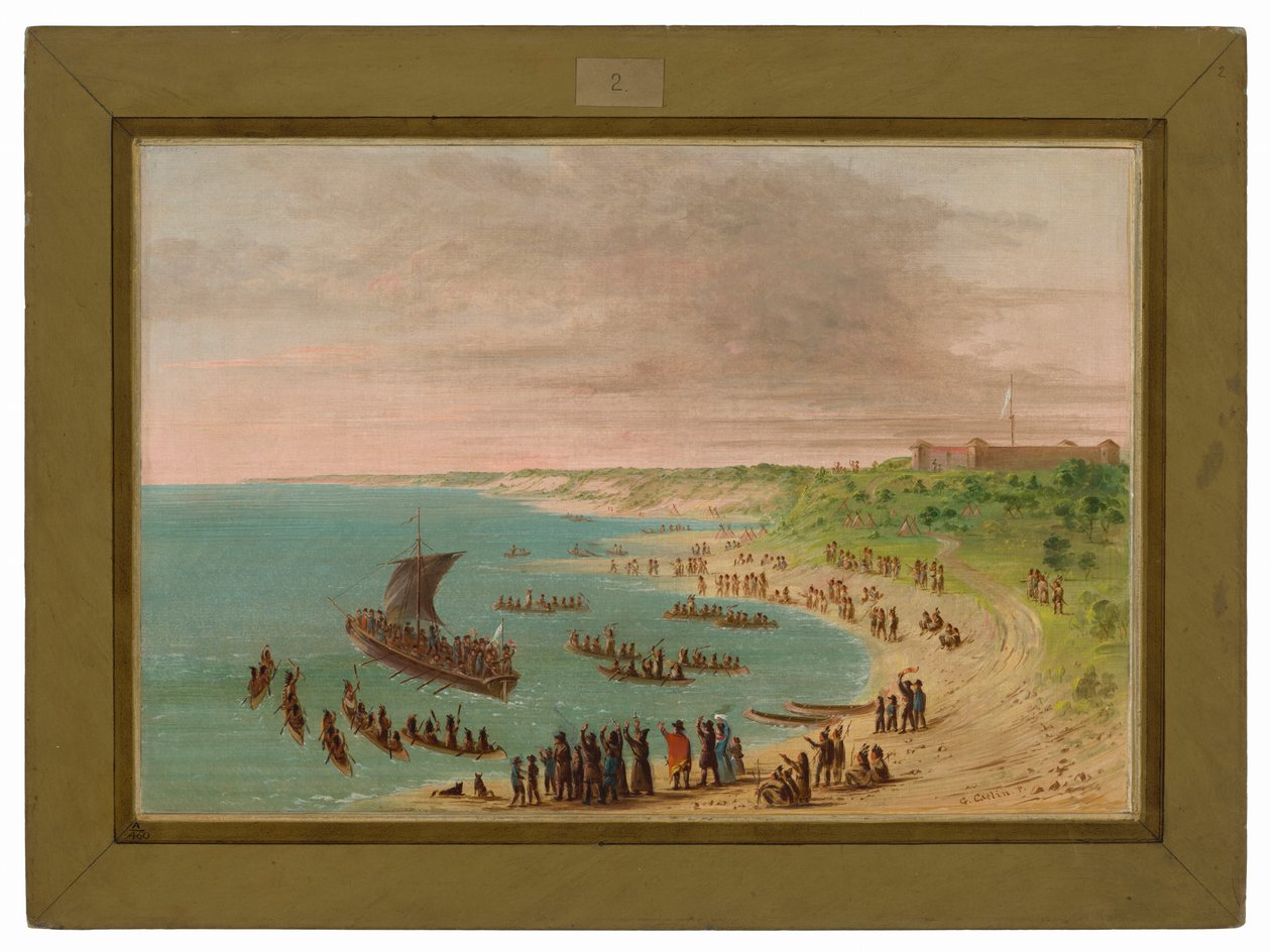 The Expedition Leaving Fort Frontenac on Lake Ontario, November 18, 1678 by George Catlin