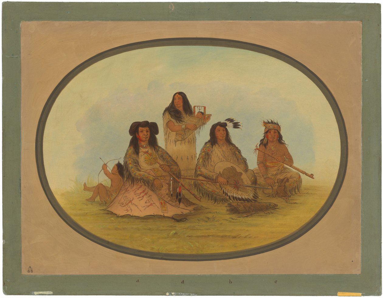 The Sioux Chief with Several Indians by George Catlin