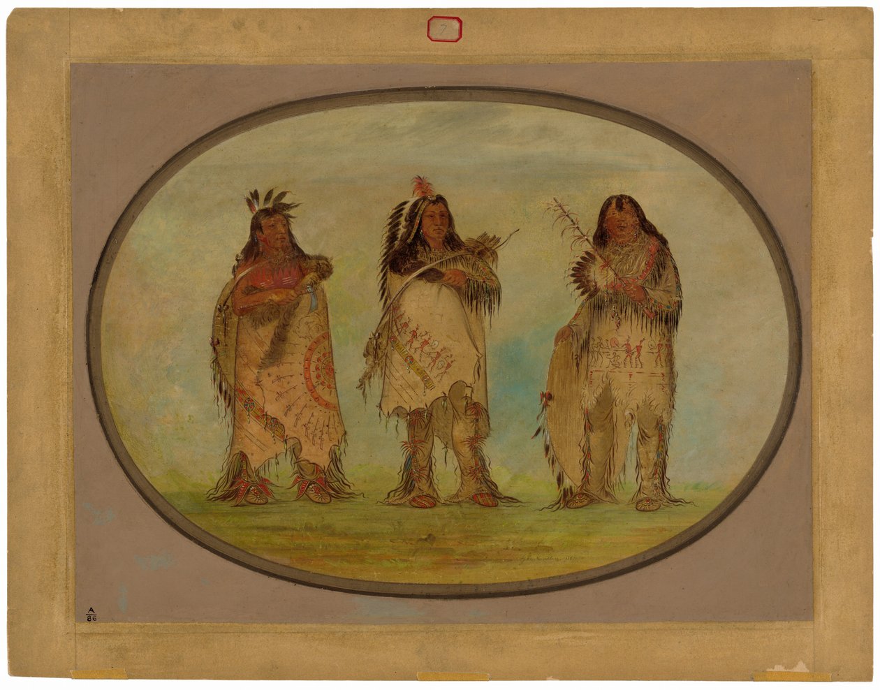 Three Distinguished Warriors of the Sioux Tribe by George Catlin