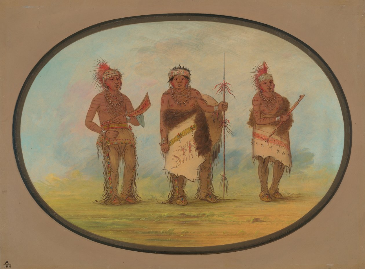Three Iowa Indians, 1861-1869 by George Catlin