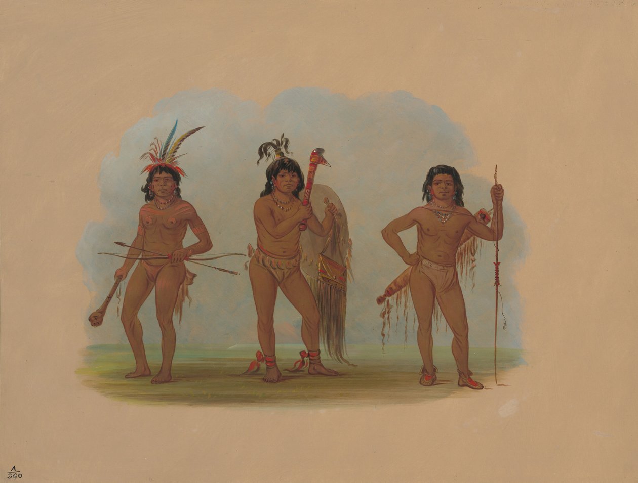 Three Zurumati Indians by George Catlin