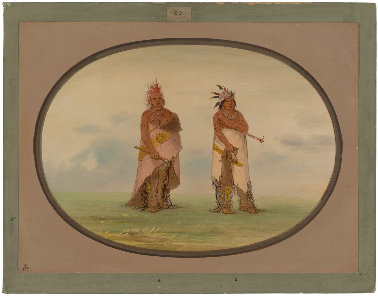 Two Unidentified North American Indians by George Catlin
