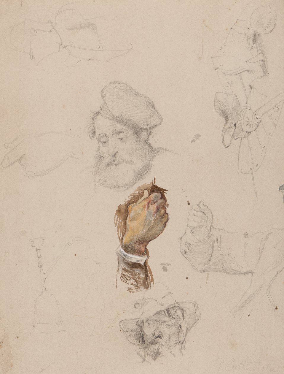 A page of studies by George Cattermole