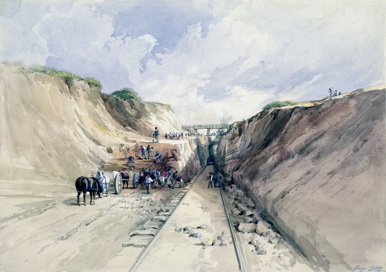 Digging a Cutting on the Great Western Railway, 1841 by George Childs