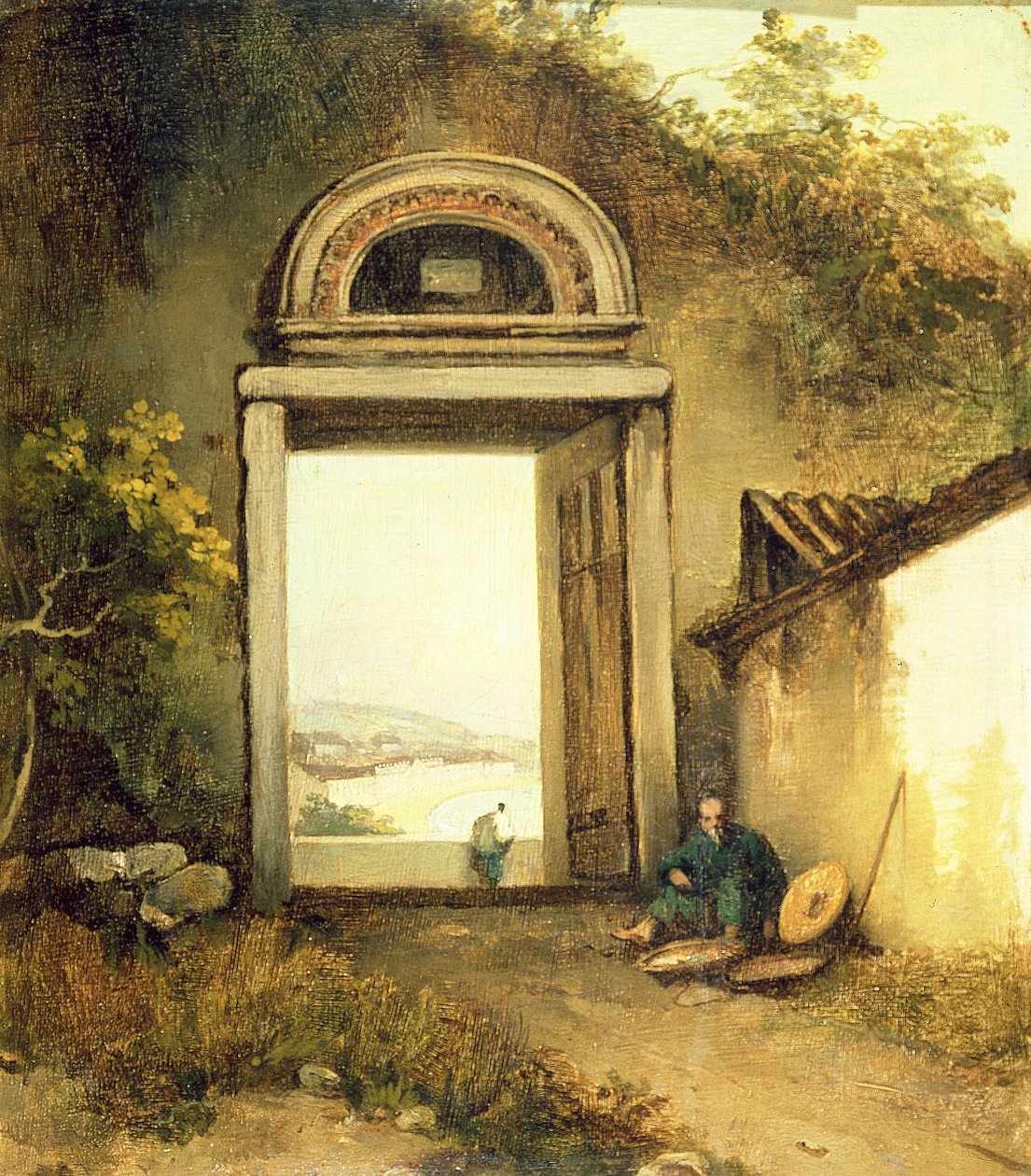 View of Praya Grande, Macao, from a Doorway on Penha Hill by George Chinnery