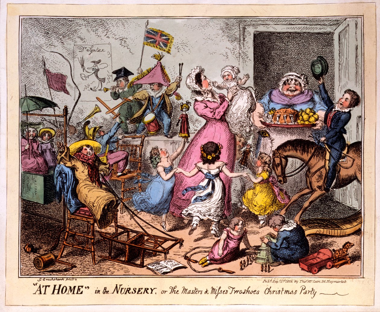 At Home in the Nursery, or The Masters and Misses Two Shoes Christmas Party, 1835 by George Cruikshank