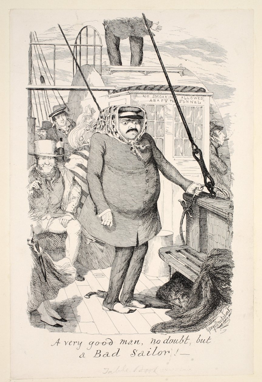 A very good man, no doubt, but a Bad Sailor!, pub. 1845 by George Cruikshank