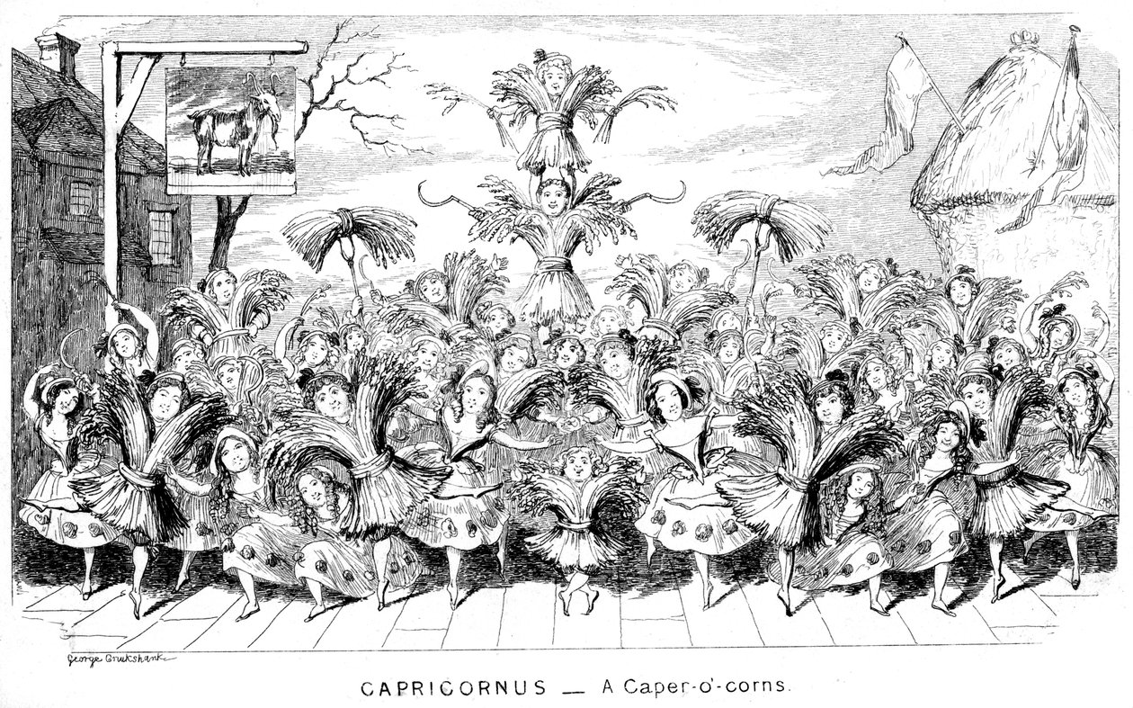 Capricornus - a Caper-o-corns, 19th century by George Cruikshank