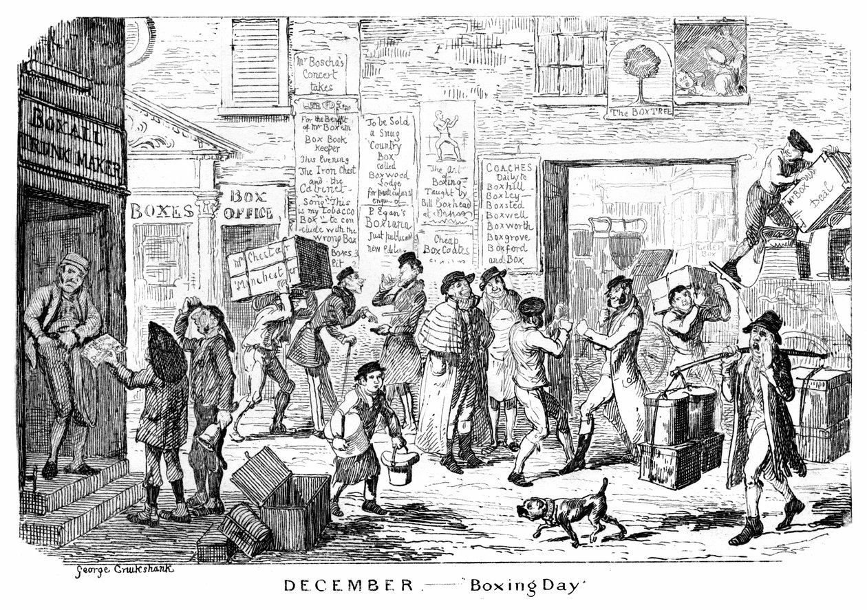 December - Boxing Day by George Cruikshank