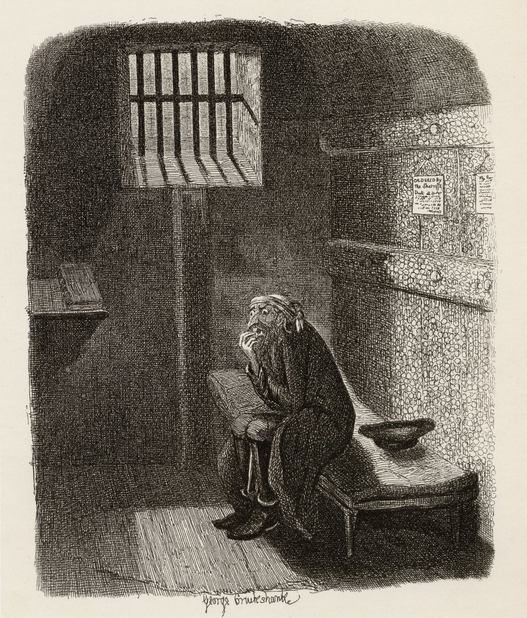 Fagin in the condemned cell, from 