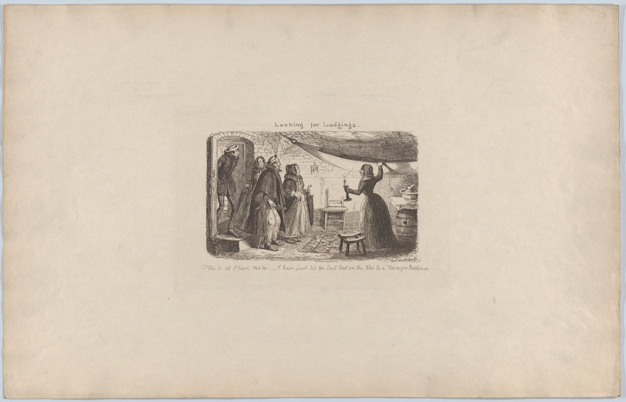 Looking for Lodgings by George Cruikshank