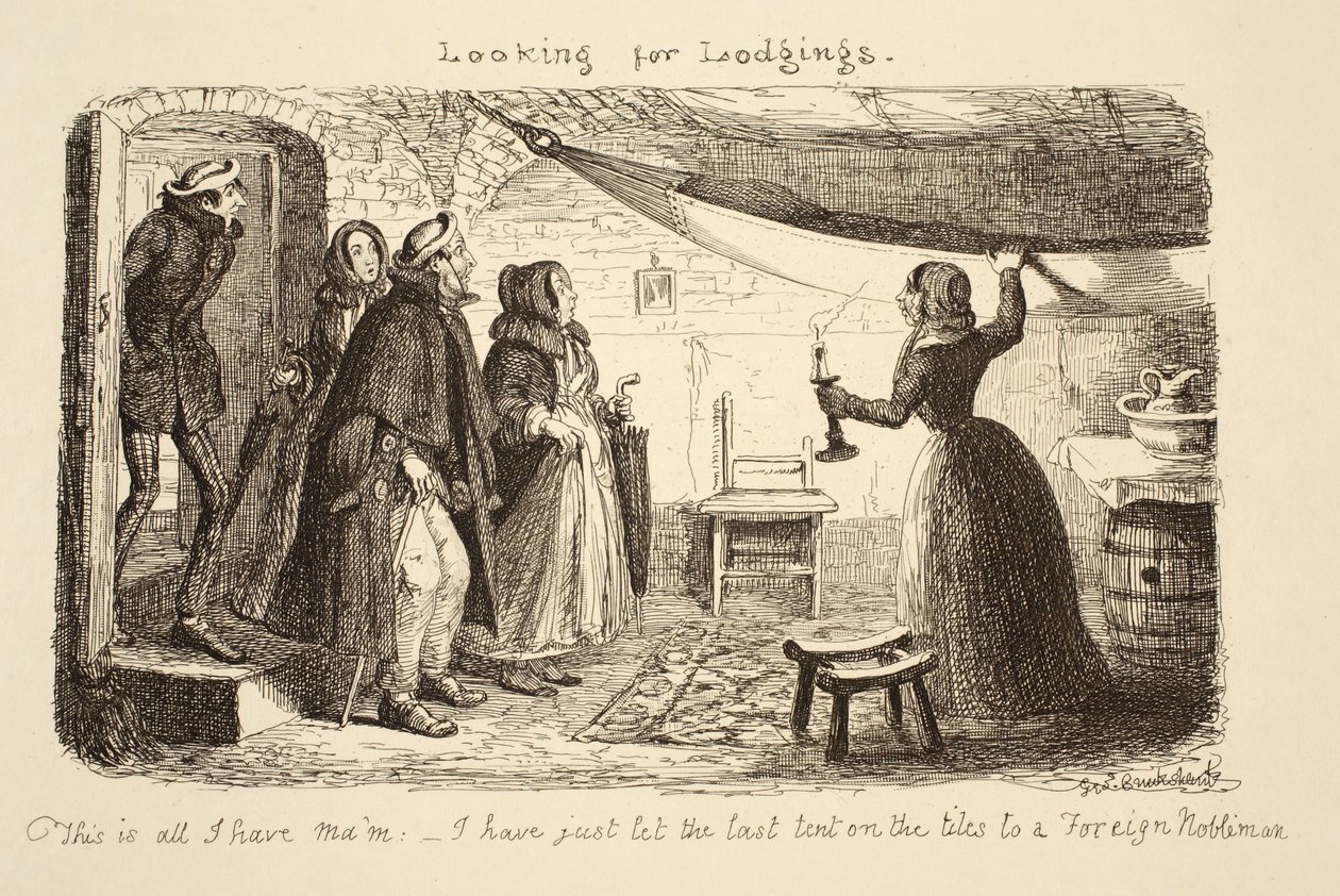 Looking for Lodgings by George Cruikshank