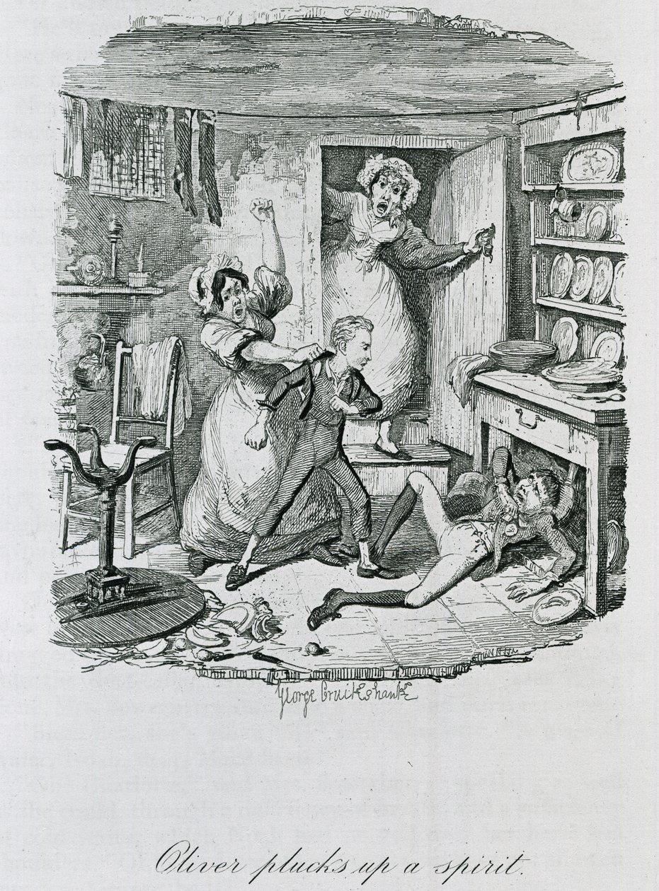 Oliver Plucks Up a Spirit, 1837 by George Cruikshank