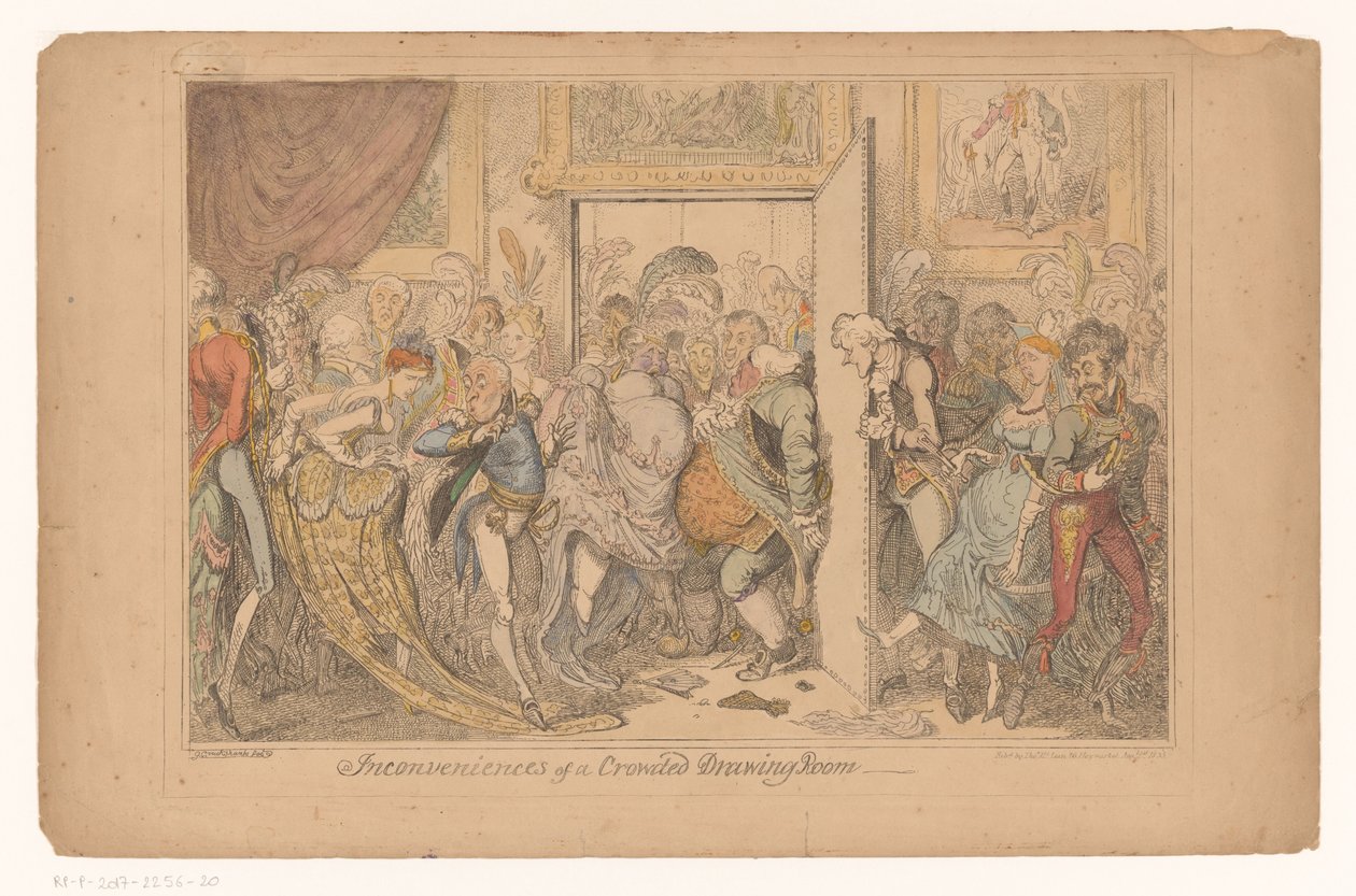 Overcrowded Drawing Room by George Cruikshank