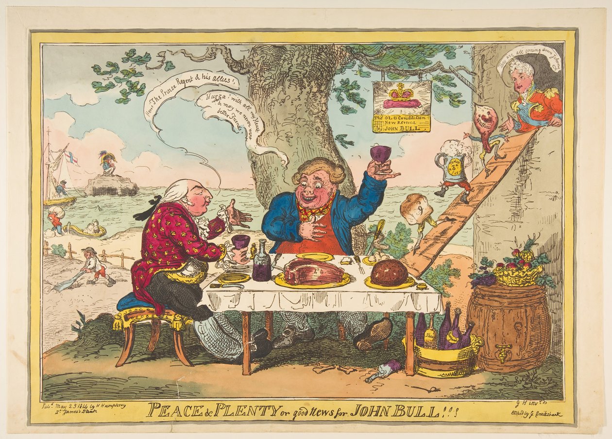 Peace and Plenty or Good News for John Bull!!! by George Cruikshank