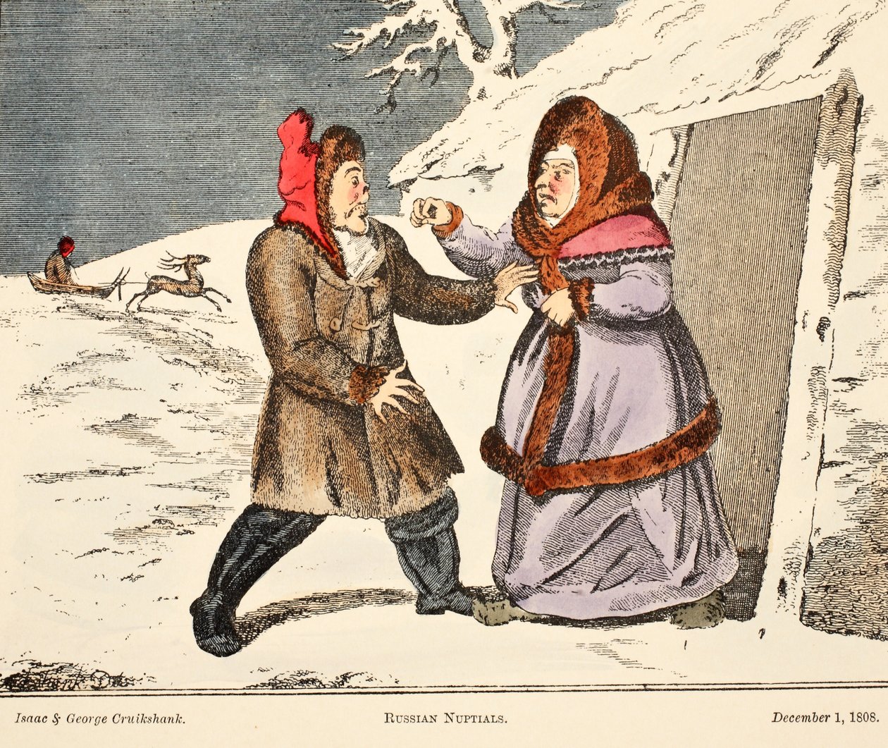 Russian Nuptials, pub. 1808 by George Cruikshank