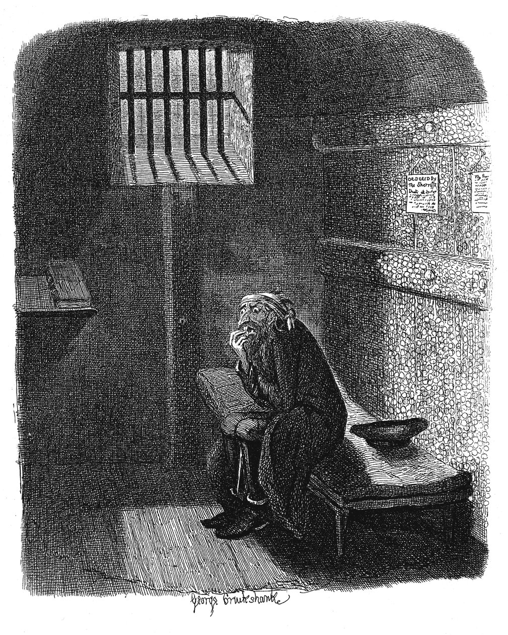 Scene from Oliver Twist by Charles Dickens by George Cruikshank