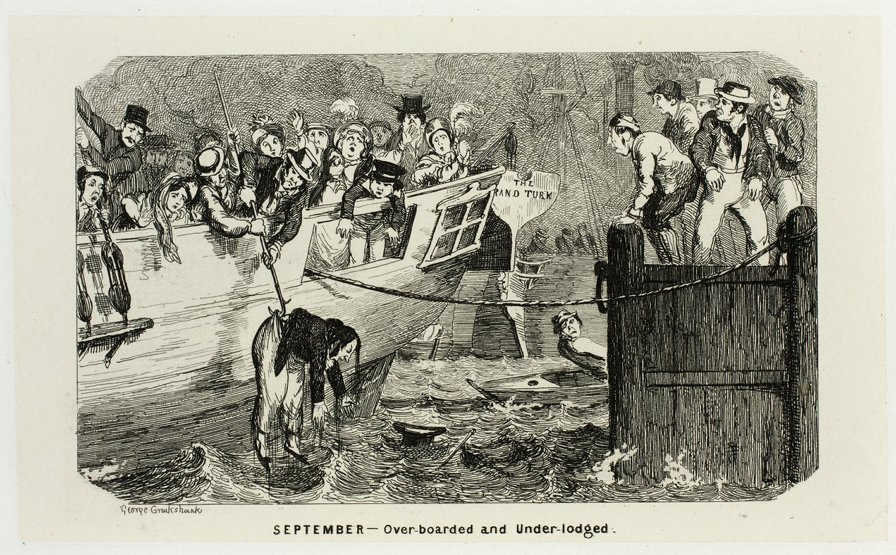 September - Over-Boarded and Under-Lodged from George Cruikshank