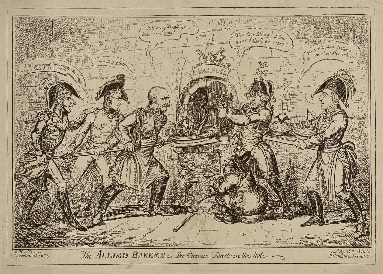 The Allied Bakers or The Corsican Toad in the Hole by George Cruikshank