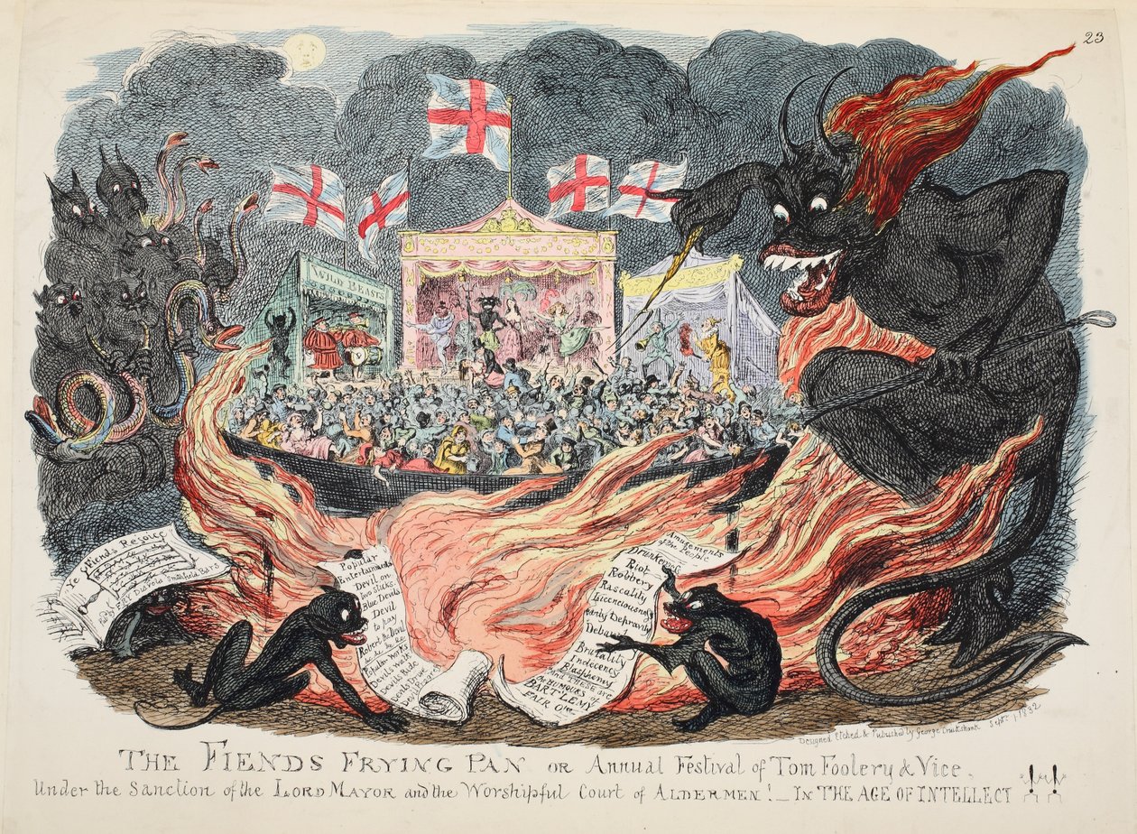 The Fiends Frying Pan or Annual Festival of Tom Foolery & Vice, published 1832 by George Cruikshank