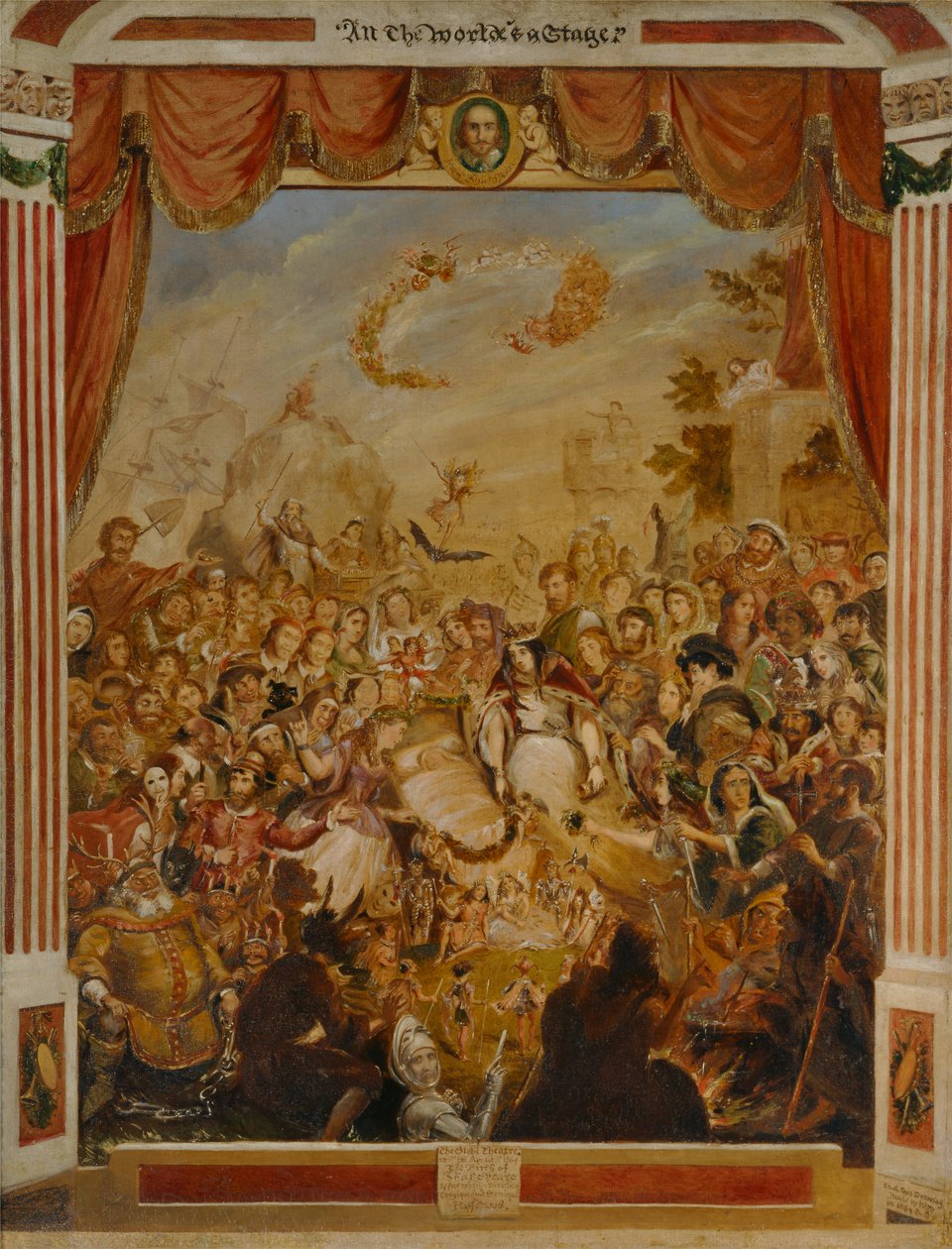 The First Appearance of William Shakespeare on the Stage of the Globe with Part of his Dramatic Company by George Cruikshank