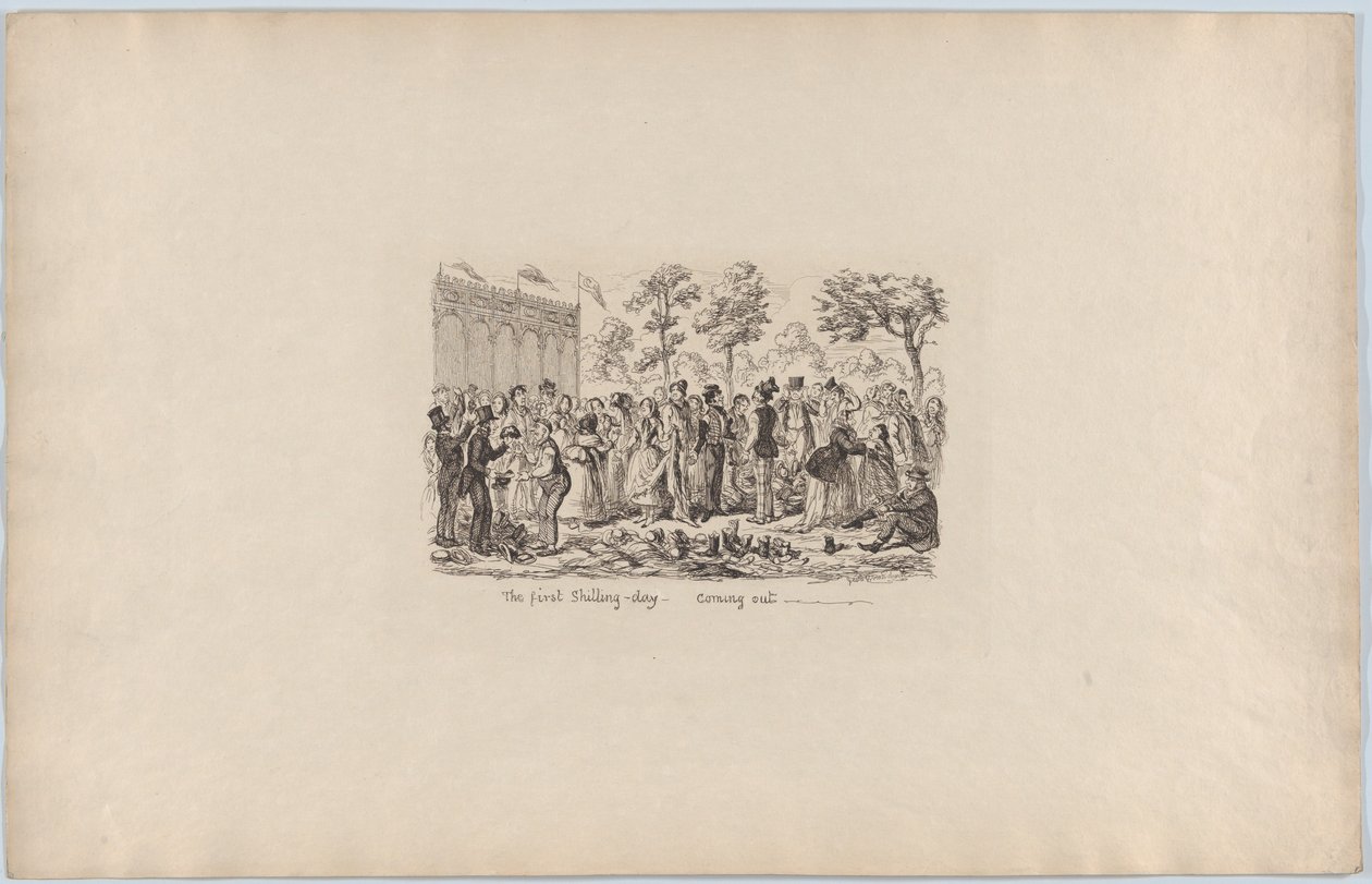 The First Shilling Day-Coming Out by George Cruikshank
