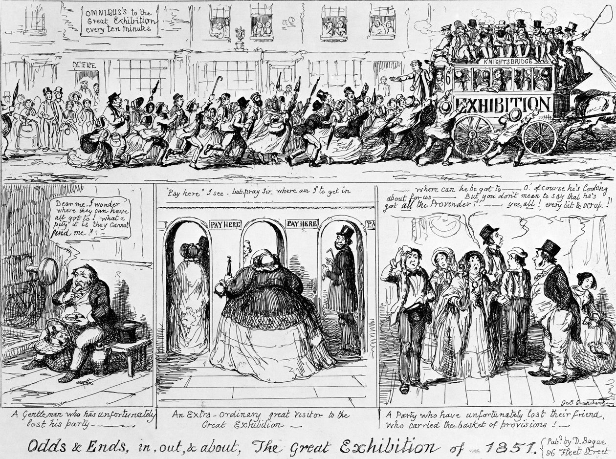The Great Exhibition of 1851 at Hyde Park, London by George Cruikshank