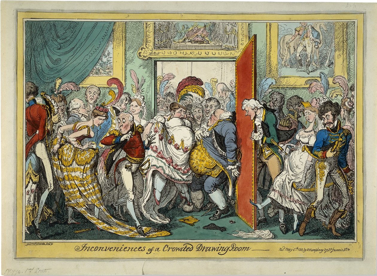 The Inconveniences of a Crowded Drawing Room by George Cruikshank