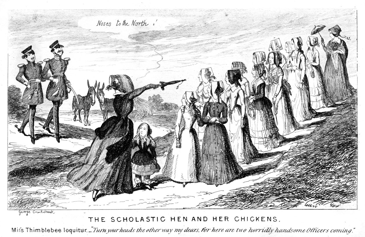 The Scholastic Hen and Her Chickens by George Cruikshank