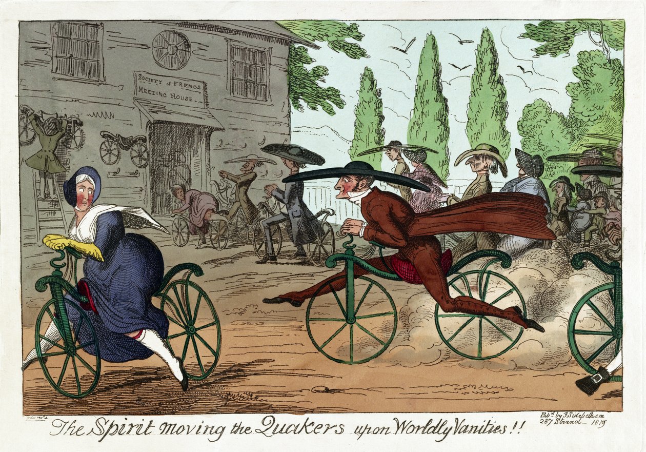 The Spirit moving the Quakers upon Worldly Vanities!!, pub. 1819 by George Cruikshank