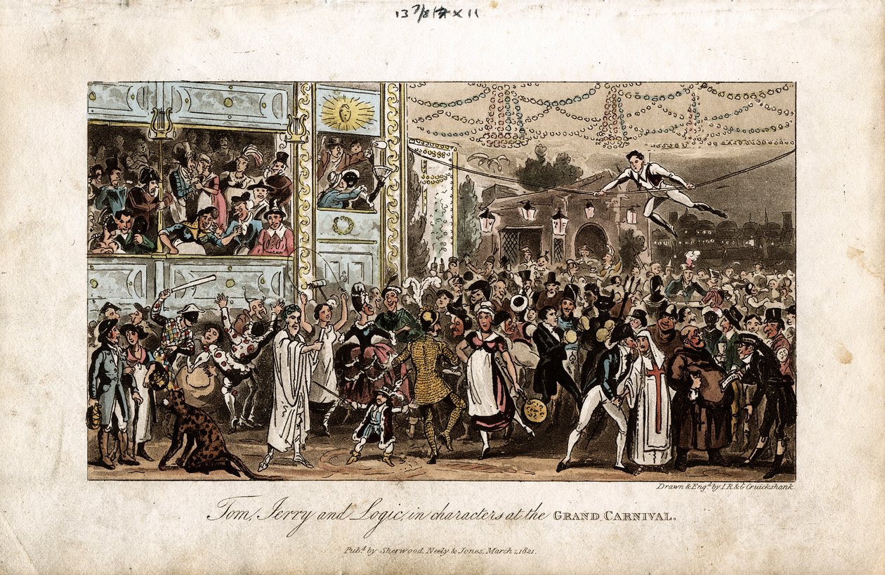 Tom, Jerry and Logic at the Grand Carnival, 1821 by George Cruikshank