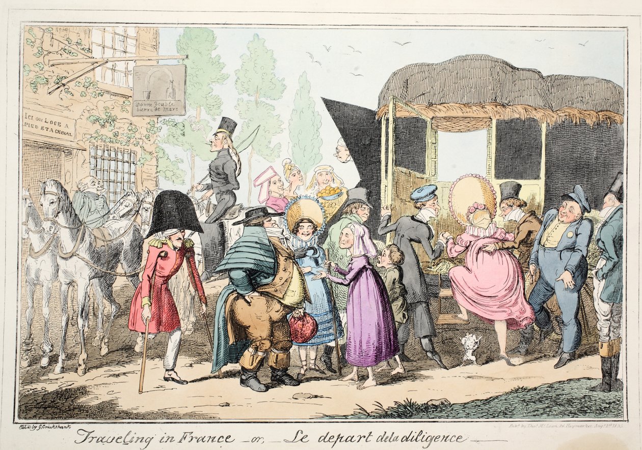 Traveling in France or Le Depart de la Diligence by George Cruikshank