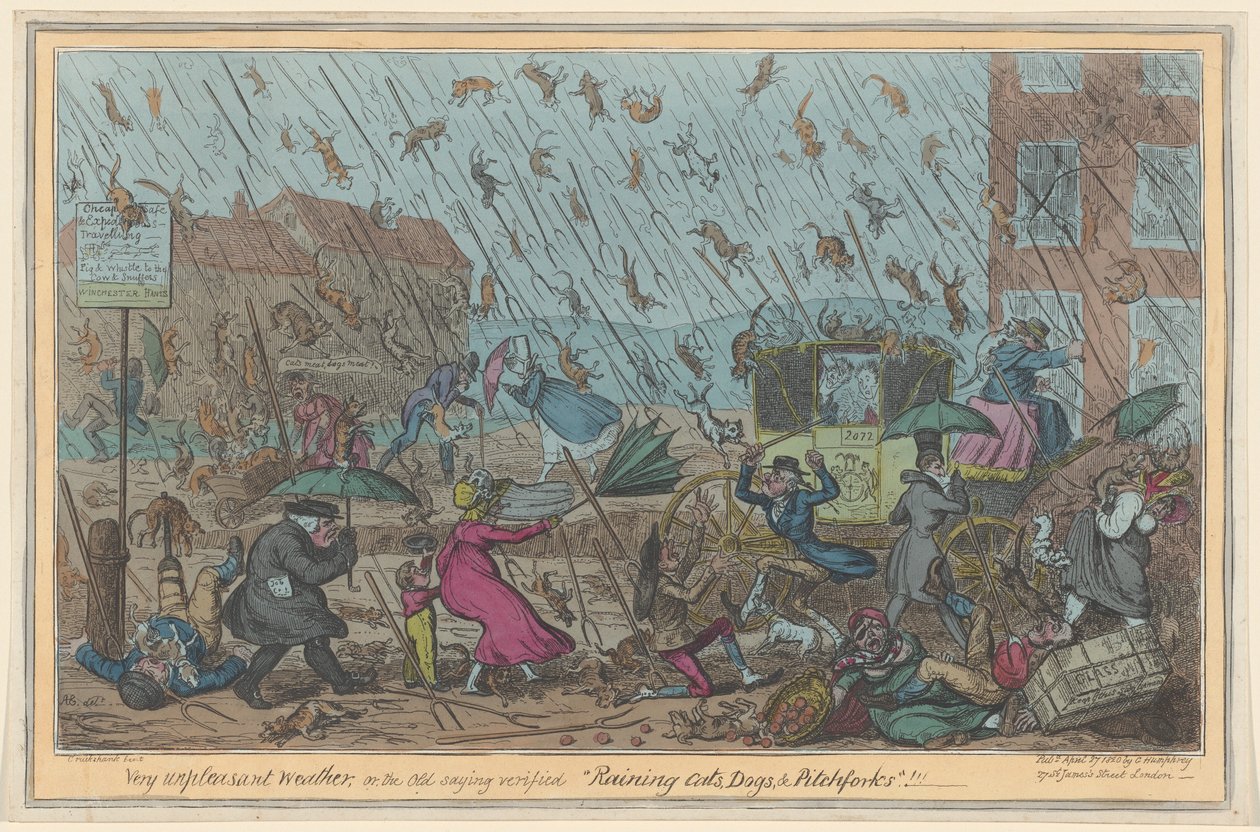 Very Unpleasant Weather by George Cruikshank