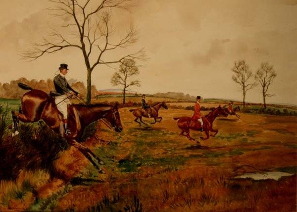 Hunt at Full Gallop by George Derville Rowlandson