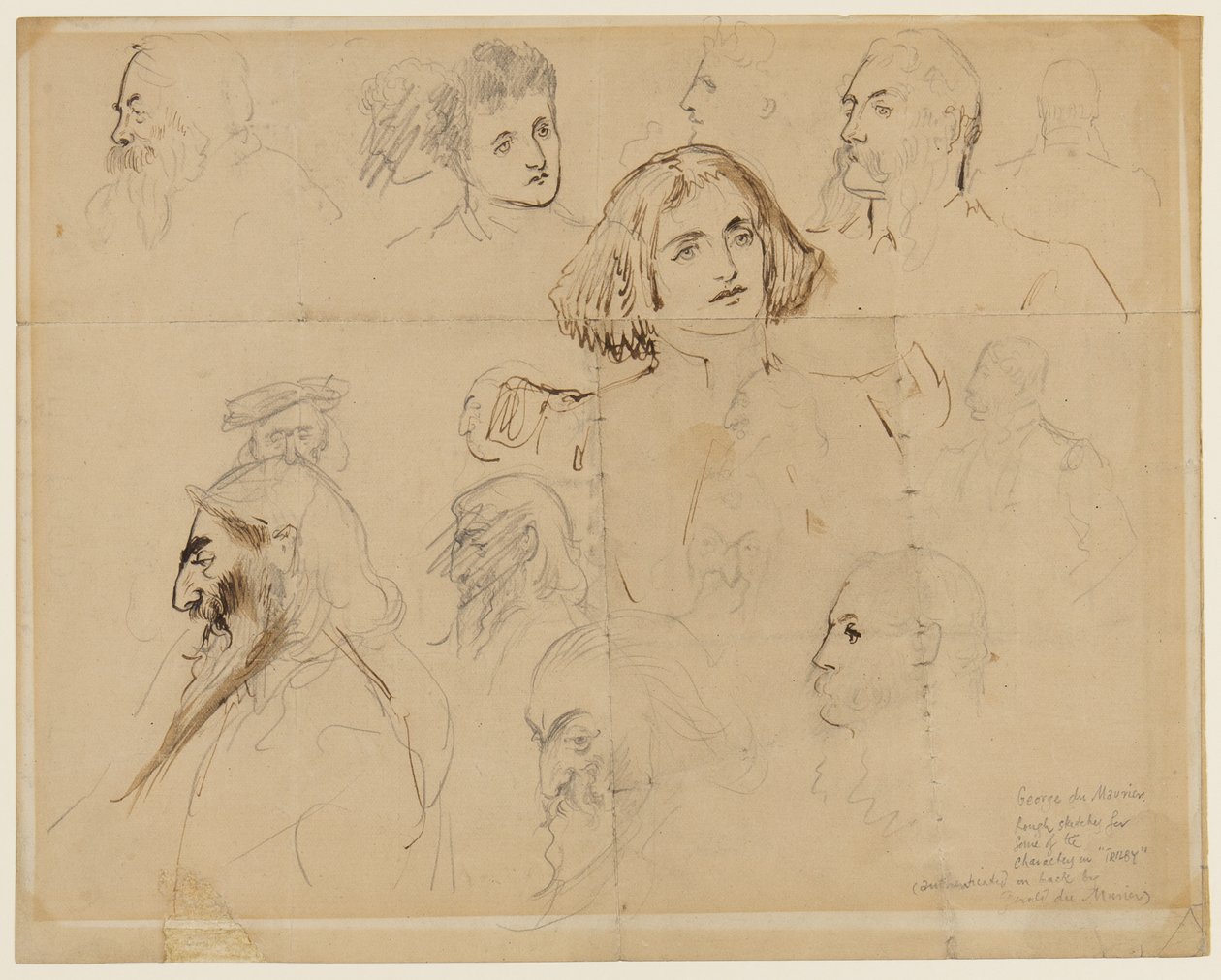 Rough Sketch for Some of the Characters in Trilby, Including Trilby and Svengali by George du Maurier