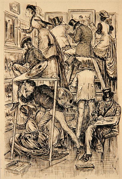 Varnishing Day at the Royal Academy by George du Maurier