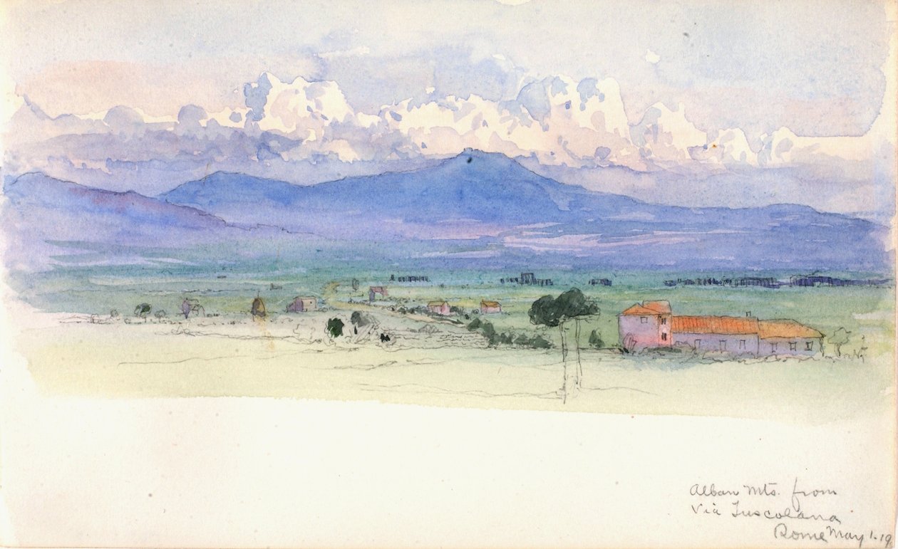Alban Mountains from Via Tuscolana, Rome by George Elbert Burr