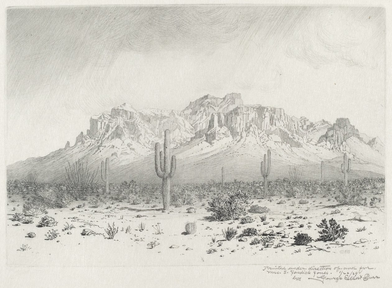 Superstition Mountain, Apache Trail, Arizona (no.1) by George Elbert Burr