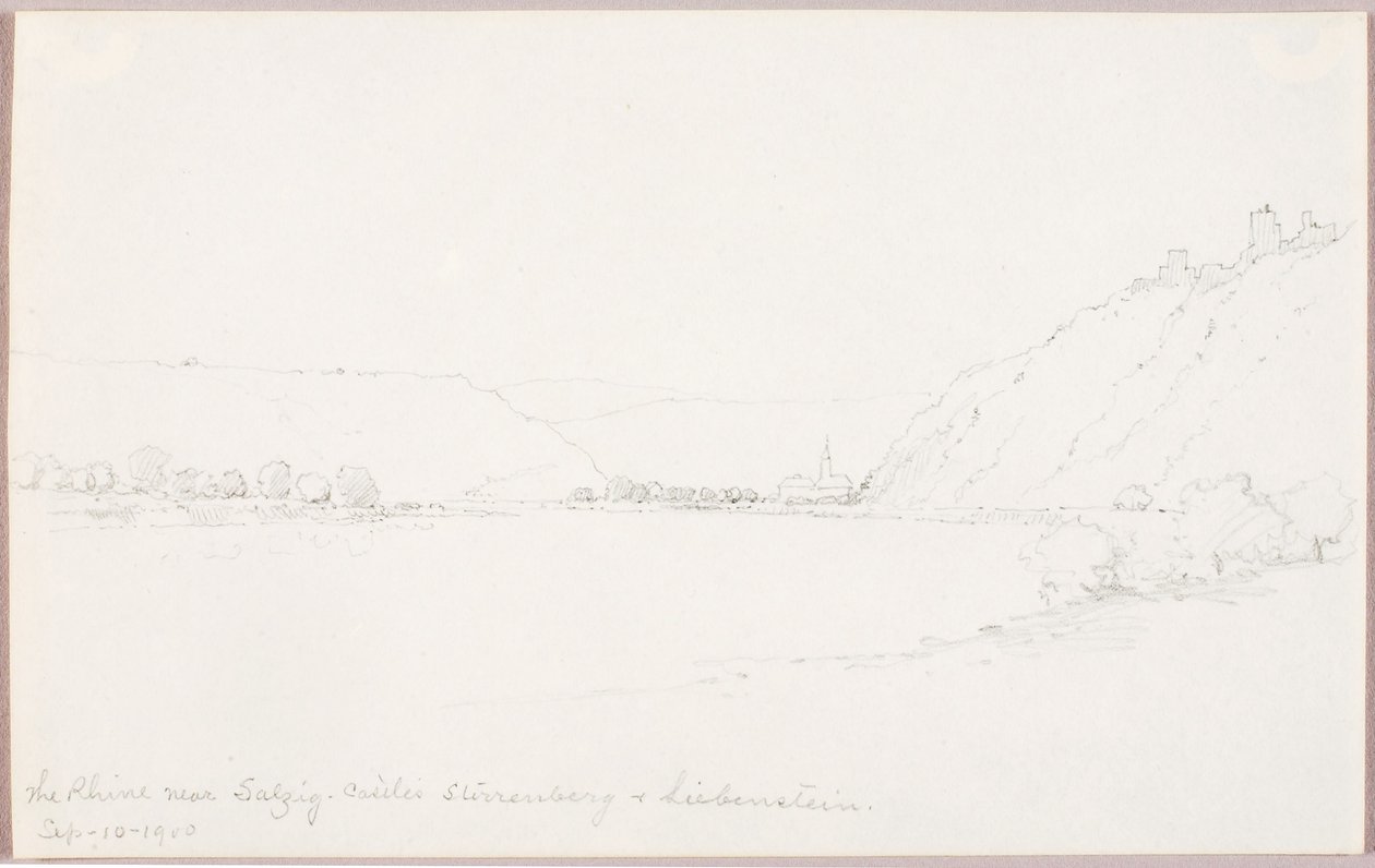 The Rhine Near Salzig, Castles Stirrenberg and Liebenstein by George Elbert Burr