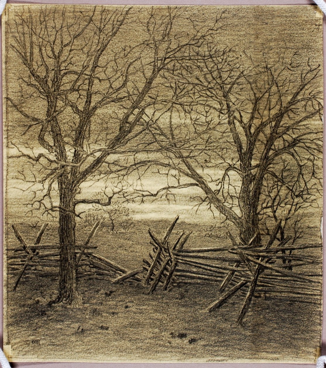Untitled, Transfer Drawing for November by George Elbert Burr