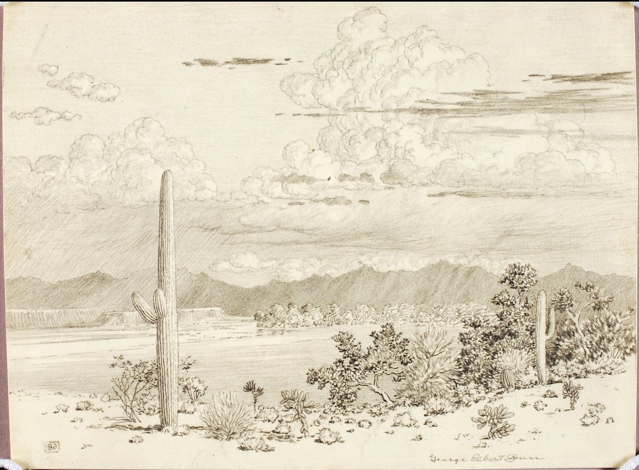 Untitled (Transfer Drawing for Verde River, Apache Reservation, Arizona) by George Elbert Burr