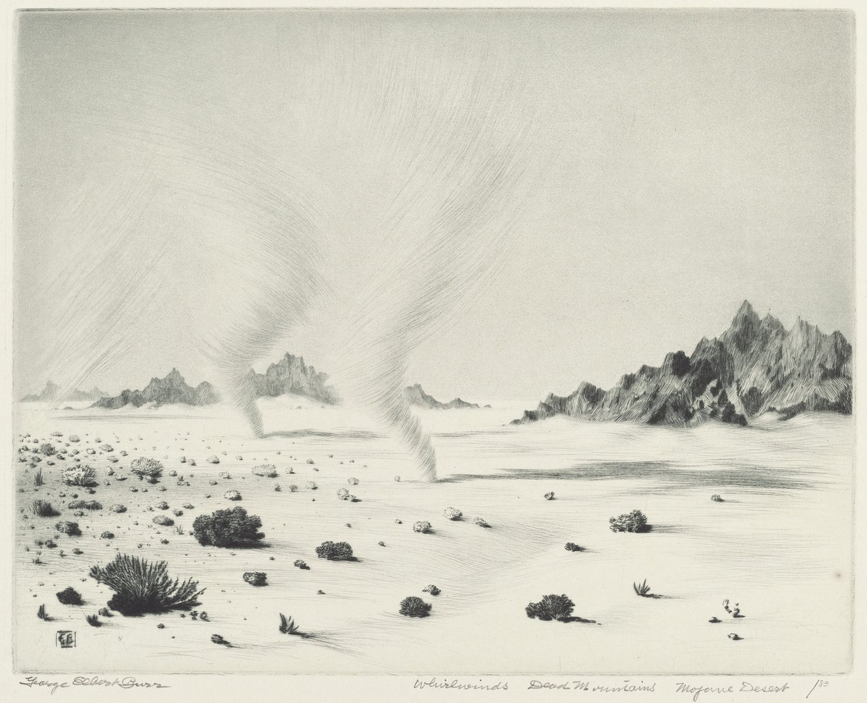 Whirlwinds, Dead Mountains, Mojave Desert, California by George Elbert Burr