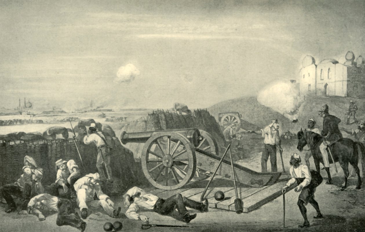 A Heavy Day in the Batteries Before Delhi, 1857, 1901 by George Francklin Atkinson