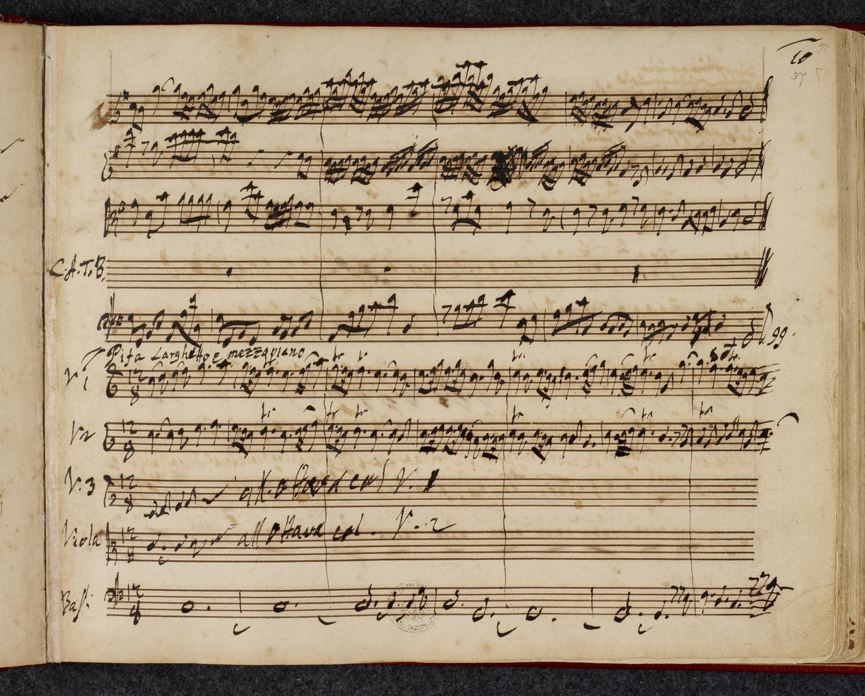 Messiah autograph score, showing 