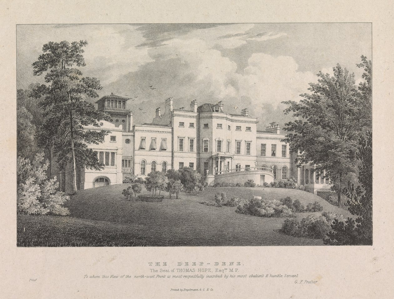 The Deep-Dene. The Seat of Thomas Hope, Esq. by George Frederick Prosser