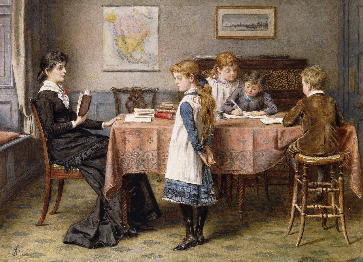 The Lesson by George Goodwin Kilburne: Buy fine art prints